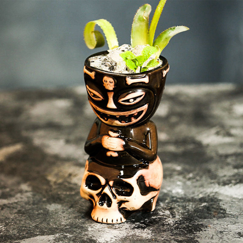 Mischievous Skull Ceramic Tiki Mug