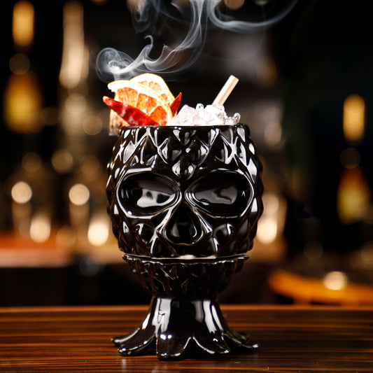 Black Skull Pineapple Cocktail Tiki Mug