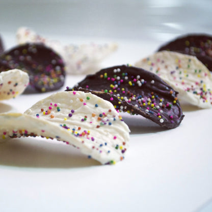 Chocolate Covered Potato Chips, Birthday Cake Chips