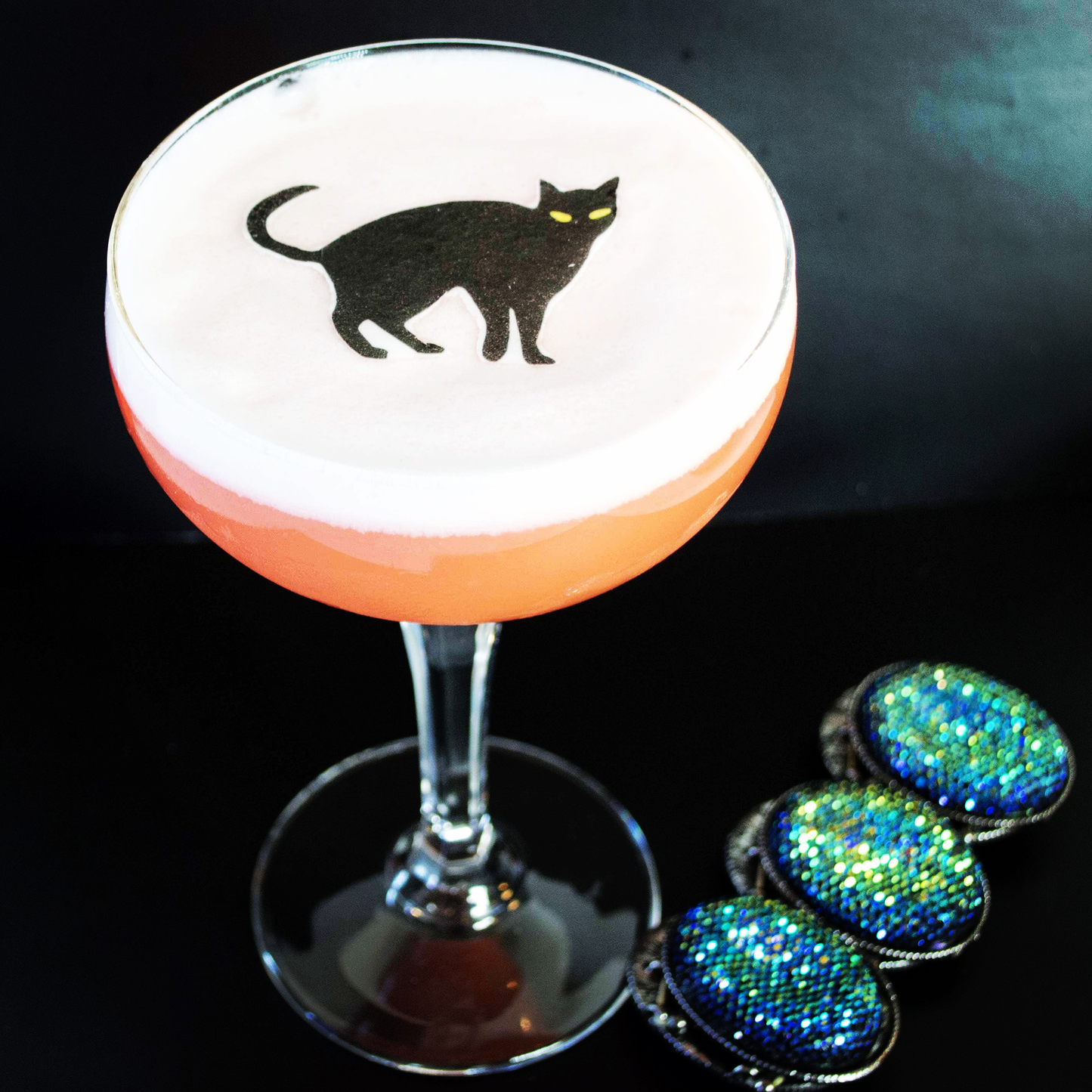 Black Cat Halloween Drink Topper Garnishes