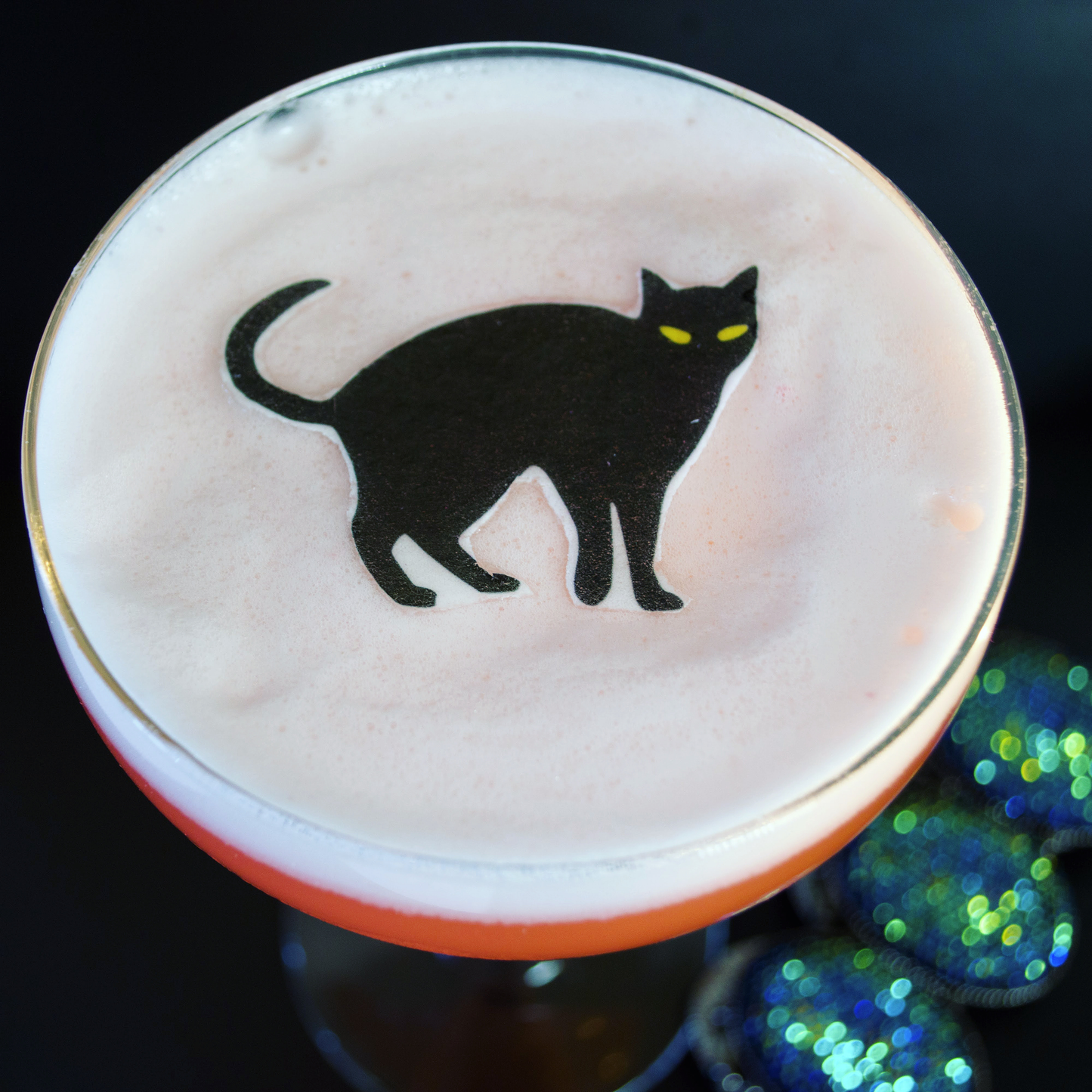 Black Cat Halloween Drink Topper Garnishes