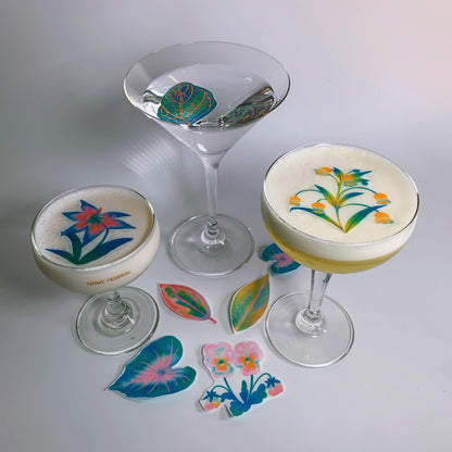 Exotic Edible Plants Cocktail Toppers