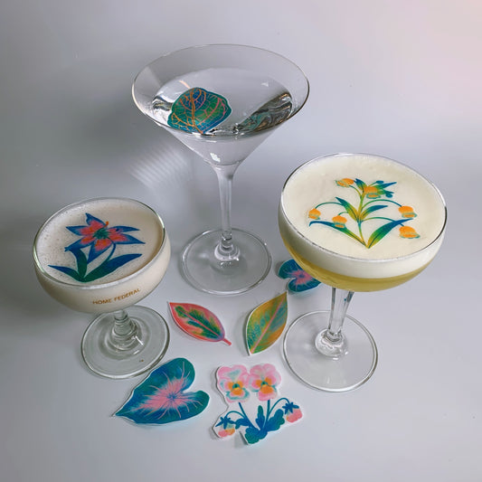 Exotic Edible Plants Cocktail Toppers