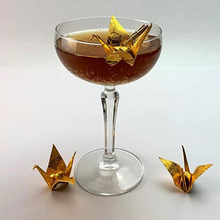 Gold Origami Paper Cranes