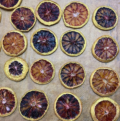 Gold Rimmed Dehydrated Citrus Wheels