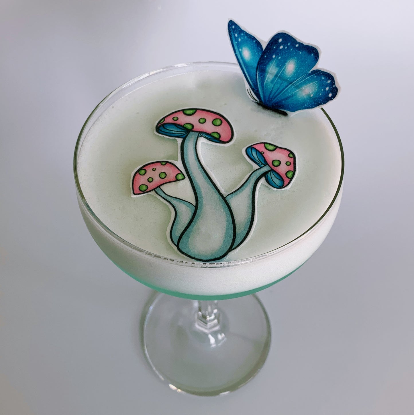 Mushroom and Butterfly Drink Toppers