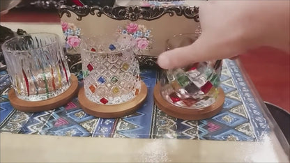 Spinning Rocks Glass with Coaster